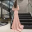 Haut de Gamme Rougissant Rose Robe De Soirée 2020 Trompette / Sirène Col Haut Perlage Gland Perle Faux Diamant Manches Courtes Train De Balayage Robe De Ceremonie