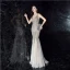 Modern / Fashion Silver Evening Dresses  2019 Trumpet / Mermaid V-Neck Sequins Sash Sleeveless Backless Floor-Length / Long Formal Dresses