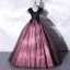 Elegant Purple Lace Flower Prom Dresses 2021 A-Line / Princess V-Neck Beading Short Sleeve Floor-Length / Long Formal Dresses