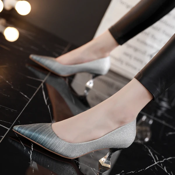 Moderne / Mode Argenté Soirée Escarpins 2019 6 cm Talons Aiguilles À Bout Pointu Escarpins