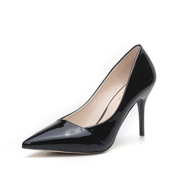 Chic / Beautiful Black OL Pumps 2019 Patent Leather 8 cm Stiletto Heels Pointed Toe Pumps