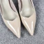 Stilig Aprikos Aften Pumps 2019 Lær 9 cm Stiletthæler Spisse Pumps