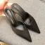 Modest / Simple Dark Green Casual Womens Sandals 2019 Leather 7 cm Stiletto Heels Pointed Toe Sandals
