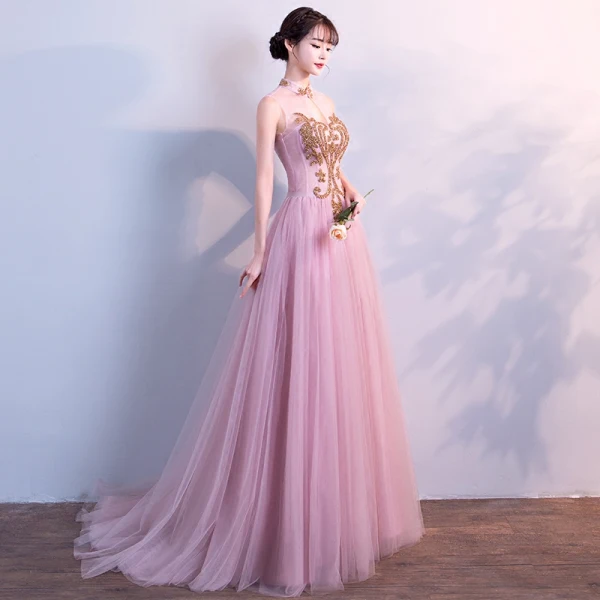 Chic / Beautiful Candy Pink Prom Dresses 2018 A-Line / Princess Glitter Rhinestone Scoop Neck Backless Sleeveless Floor-Length / Long Formal Dresses