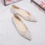 Modern Ivoor Plat Bruidsschoenen 2019 Leer Tule Kant Bloem Spitse Neus