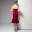 Chic / Beautiful Red Homecoming Graduation Dresses 2020 Trumpet / Mermaid Short Sleeve V-Neck Backless Knee-Length Formal Dresses