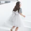 Fashion Grey Sequins Short Birthday Bow Flower Girl Dresses 2021 A-Line / Princess Scoop Neck Short Sleeve