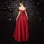 Chic / Beautiful Red Evening Dresses  2020 A-Line / Princess Off-The-Shoulder Sleeveless Backless Floor-Length / Long Formal Dresses