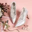 Elegant White Wedding Bridesmaid Pumps 2020 Lace Strappy 8 cm Stiletto Heels Pointed Toe Wedding Shoes
