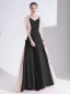 Elegant Burgundy Evening Dresses  2020 A-Line / Princess Satin V-Neck Short Sleeve Backless Floor-Length / Long Formal Dresses