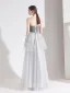 Elegant Grey Evening Dresses  2020 A-Line / Princess Suede Strapless Beading Sleeveless Backless Floor-Length / Long Formal Dresses