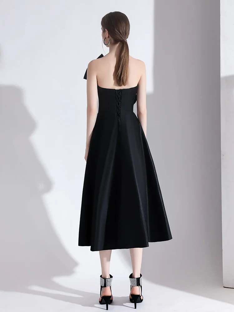 Modern Fashion Black Homecoming Graduation Dresses 2020 A-Line Princess Strapless Bow Modern Fashion Black Homecoming Graduation Dresses 2020 A-Line Princess Strapless Bow