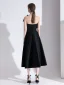 Modern / Fashion Black Homecoming Graduation Dresses 2020 A-Line / Princess Strapless Bow Sleeveless Backless Tea-length Formal Dresses