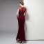 Chic Bordeaux Robe De Soirée 2020 Trompette / Sirène Perlage Gland Paillettes Col Haut Manches Courtes Longue Robe De Ceremonie