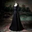 Elegant Black Pearl Prom Dresses 2025 A-Line / Princess Square Neckline Short Sleeve Backless Floor-Length / Long Prom Formal Dresses