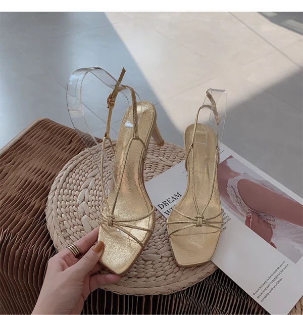 Sexy Noire Cocktail Sandales Femme 2021 7 cm Talons Aiguilles Peep Toes / Bout Ouvert Sandales Talons Hauts