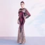 Scintillantes Dégradé De Couleur Robe De Soirée Avec Châle 2020 Trompette / Sirène Paillettes Encolure Dégagée Manches Courtes Longue Robe De Ceremonie
