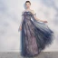 Elegant Navy Blue Evening Dresses  2018 A-Line / Princess Bow Backless Strapless Sleeveless Floor-Length / Long Formal Dresses