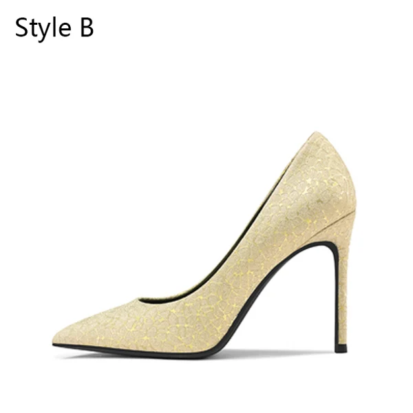 Charming Silver Evening Party Pumps 2020 Sequins 10 cm Stiletto Heels Pointed Toe Pumps