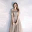 Classique Beige Robe De Soirée 2020 Princesse De l'épaule Perlage En Dentelle Paillettes Manches Courtes Dos Nu Train De Balayage Robe De Ceremonie