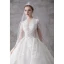 High-end Ivory Wedding Dresses 2020 A-Line / Princess V-Neck Beading Pearl Rhinestone Sequins Lace Flower 3/4 Sleeve Royal Train