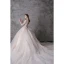 High-end Champagne Wedding Dresses 2020 Ball Gown High Neck Beading Sequins Lace Flower Short Sleeve Backless Royal Train