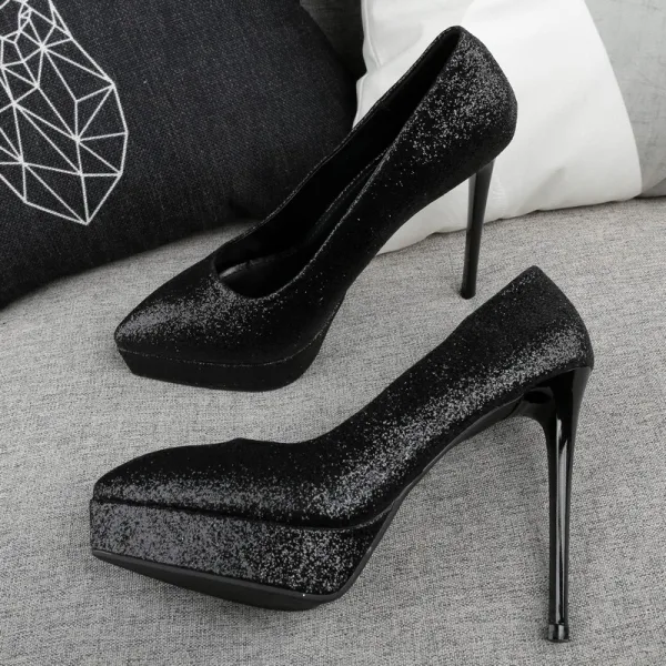 Glitter Candy Roze Avond Pumps 2019 Pailletten 12 cm Naaldhakken / Stiletto Spitse Neus Pumps