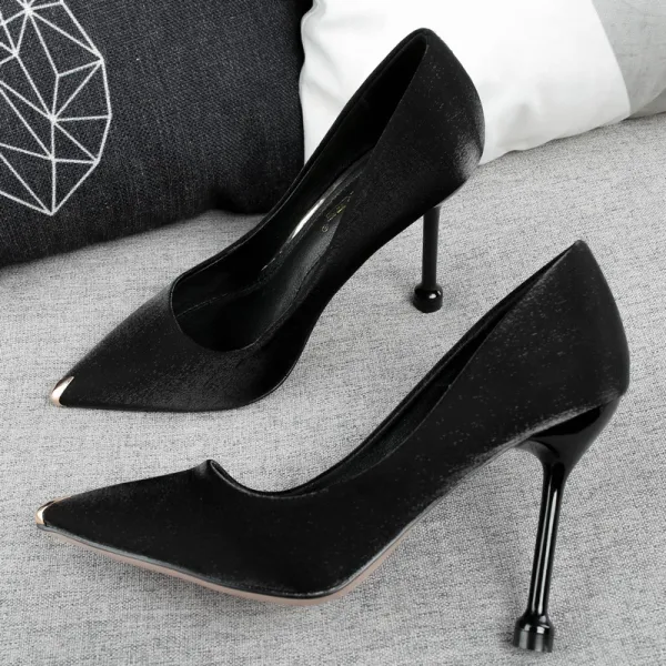 Stijlvolle Koninklijk Blauw Avond Pumps 2019 Satijn 10 cm Naaldhakken / Stiletto Spitse Neus Pumps