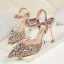 Glittrande Silver Afton Damskor 2019 Ankelband Rhinestone Paljetter 9 cm Stilettklackar Spetsiga Högklackade