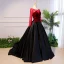 Elegant Black Prom Dresses 2018 Ball Gown Beading Bow Scoop Neck Backless Long Sleeve Sweep Train Formal Dresses