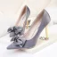 Affordable Burgundy Evening Party Pumps 2019 Bow 9 cm Stiletto Heels Pointed Toe Pumps