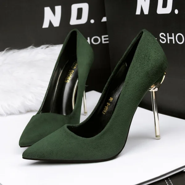Affordable Red OL Pumps 2020 Suede 10 cm Stiletto Heels Pointed Toe Pumps
