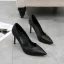 Chic Noire OL Escarpins 2020 Cuir 8 cm Talons Aiguilles À Bout Pointu Escarpins
