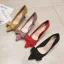 Simple Noire Désinvolte Escarpins 2020 Daim Noeud 7 cm Talons Aiguilles À Bout Pointu Escarpins