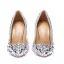 Charmant Argenté Chaussure De Mariée 2020 Faux Diamant 11 cm Talons Aiguilles À Bout Pointu Mariage Escarpins