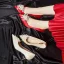 Elegancka Czerwone Buty Ślubne 2020 Satyna Perła 6 cm Szpilki Szpiczaste Ślub Czółenka