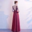 Classy Burgundy Evening Dresses  2020 A-Line / Princess V-Neck Sequins Sleeveless Backless Floor-Length / Long Formal Dresses