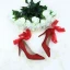 Charming Silver Wedding Shoes 2020 Bow Rhinestone 9 cm Stiletto Heels Pointed Toe Wedding Pumps
