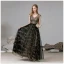 Fabulous Black Gold Evening Dresses  2020 A-Line / Princess V-Neck Sleeveless Star Lace Sequins Floor-Length / Long Evening Party Formal Dresses