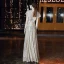 Scintillantes Doré Robe De Soirée 2020 Princesse Encolure Dégagée Paillettes Manches Courtes Dos Nu Longue Robe De Ceremonie