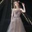 Charming Purple Prom Dresses 2021 A-Line / Princess Ruffle Strapless Beading Sleeveless Backless Floor-Length / Long Formal Dresses
