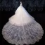 Luxe Champagne Robe De Mariée 2020 Robe Boule V-Cou Perlage Paillettes En Dentelle Fleur 1/2 Manches Dos Nu Royal Train
