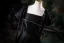 Elegant Black Pearl Prom Dresses 2025 A-Line / Princess Square Neckline Short Sleeve Backless Floor-Length / Long Prom Formal Dresses