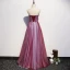 Chic Bordeaux Robe De Soirée 2020 Princesse Bustier Cristal Appliques En Dentelle Fleur Sans Manches Dos Nu Longue Robe De Ceremonie