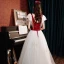 Lovely Burgundy Prom Dresses 2021 A-Line / Princess V-Neck Beading Short Sleeve Backless Bow Floor-Length / Long Formal Dresses