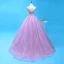 Chic / Beautiful Lavender Quinceañera Prom Dresses 2018 Ball Gown Lace Appliques Crystal Sash Sequins V-Neck Backless Sleeveless Floor-Length / Long