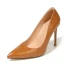 Modest / Simple Brown Office OL Pumps 2020 Leather 10 cm Stiletto Heels Pointed Toe Pumps