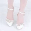 Charmant Ivory / Creme Brautschuhe 2020 Perle Strass Spitze Blumen 8 cm Stilettos Spitzschuh Hochzeit Hochhackige