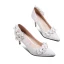 Charming Ivory Wedding Shoes 2020 Tulle Rhinestone Appliques Lace Flower 7 cm Stiletto Heels Pointed Toe Wedding Pumps