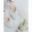 High-end Ivory Wedding Shoes 2020 Tulle Lace Flower Strappy 8 cm Stiletto Heels Pointed Toe Wedding High Heels